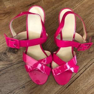 JCREW hot pink strapping heels